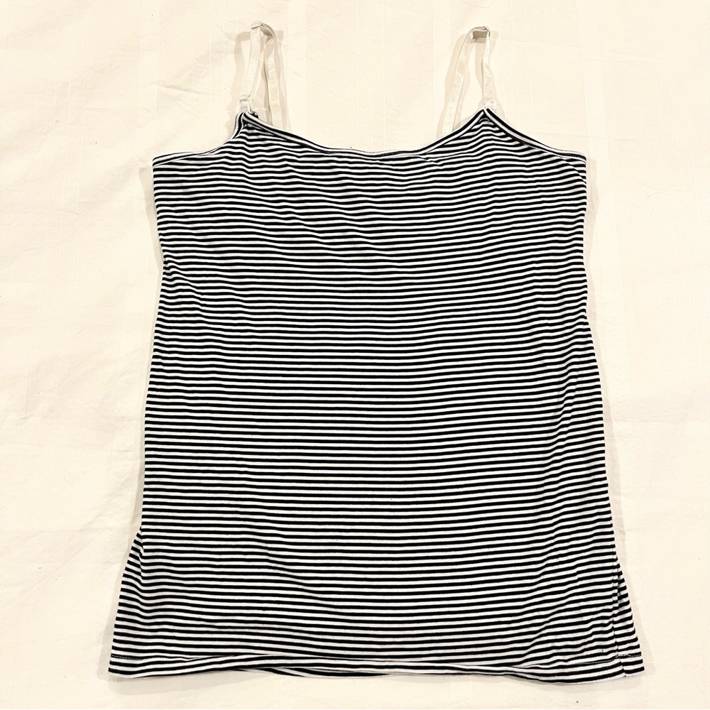 Motherhood Maternity Striped Black White Clip-down Nursing Tank Camisole Size M